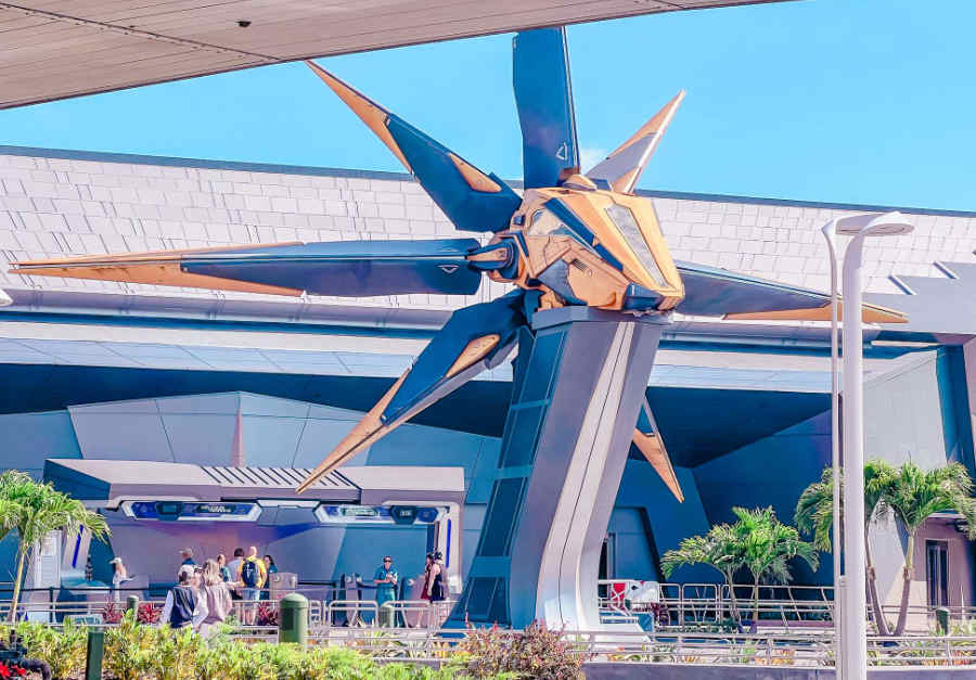 Outside the new Guardians of the Galaxy ride at Epcot