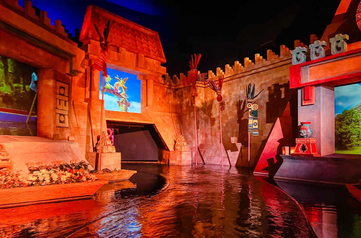 Epcot water ride showing the inside of The Grand Fiesta tour 