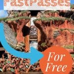 People in a makeshift log coming down a mountain in a chute of water at Magic Kingdom